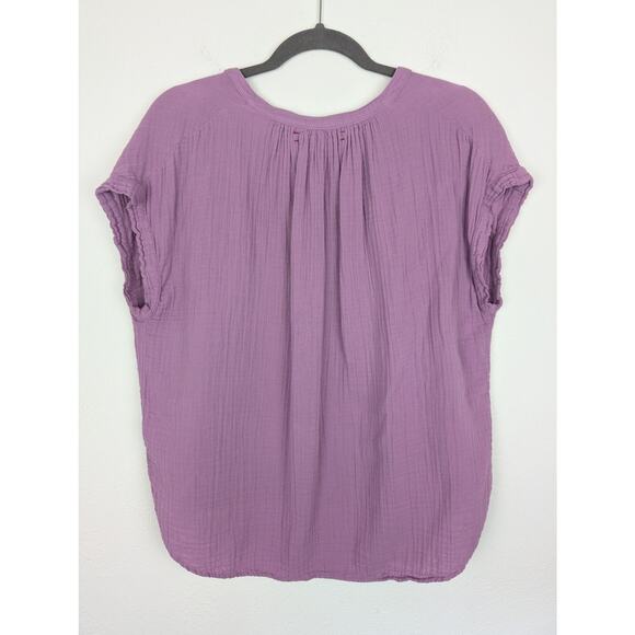 Xirena Top Gauzy Blouse Henley Boho Spring Summer Lightweight Purple Size XS - Picture 5 of 11